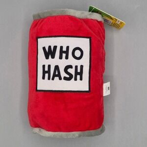 Dr Seuss The Grinch Who Hash Can Squeaky Plush Dog‎ Toy Red Holiday DS242-WM NWT